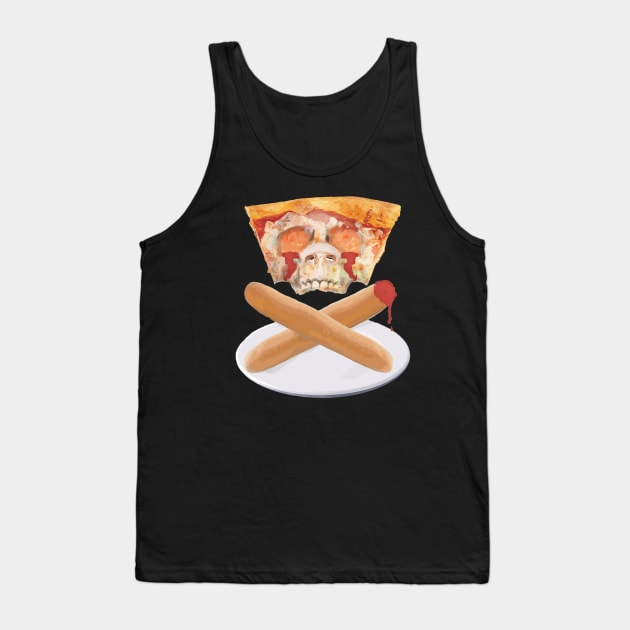 Pizza Skull Tank Top by GodsBurden